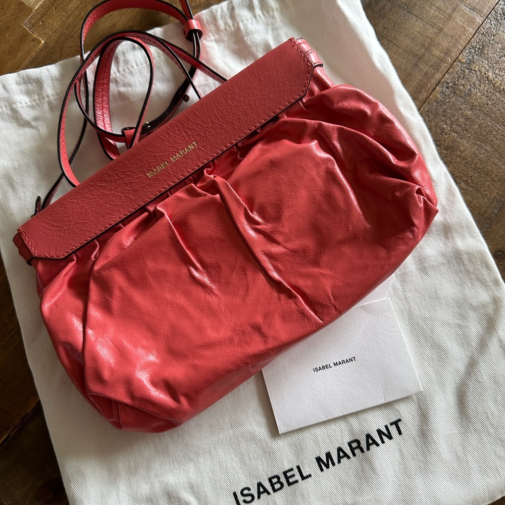 Isabel Marant Coral Red Leather Crossbody Bag